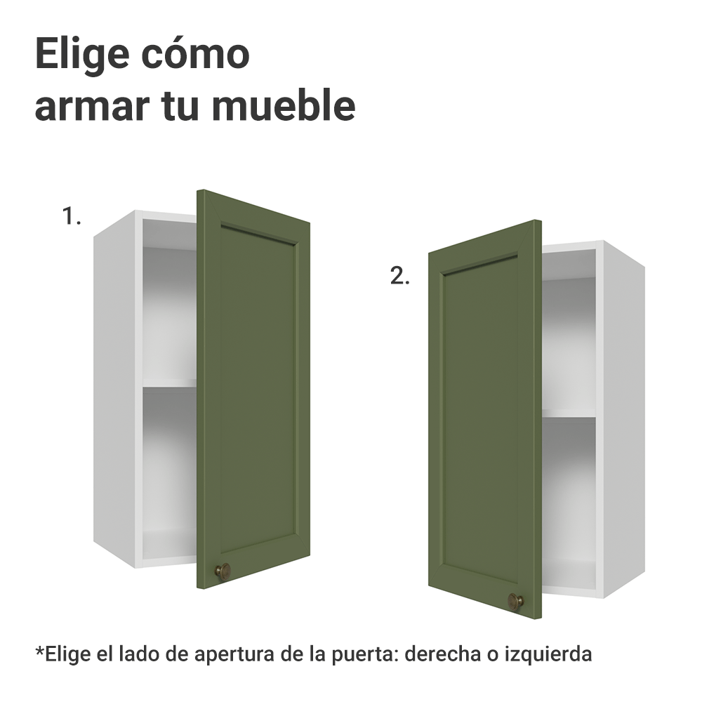 Alacena 35 cm 1 Puerta Blanco/Verde Vik Madesa