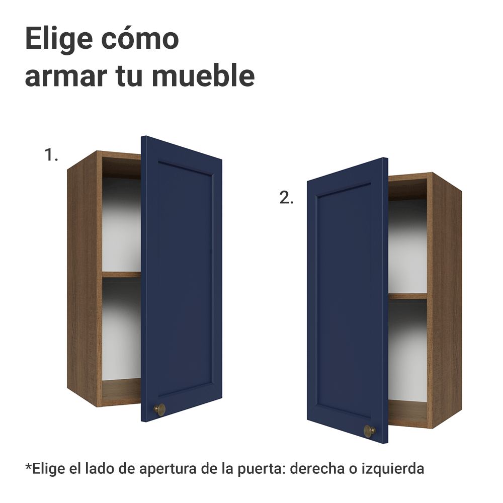 Alacena 35 cm 1 Puerta Marrón/Azul Vik Madesa