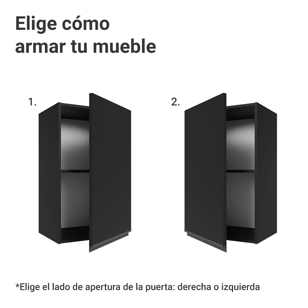Alacena 40 cm 1 Puerta Negro Nice Madesa