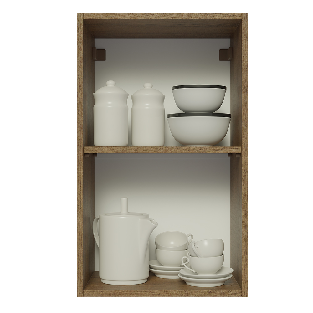 Alacena Cocina 40 cm 1 Puerta Marrón/Blanco Aterciopelado Lux Madesa