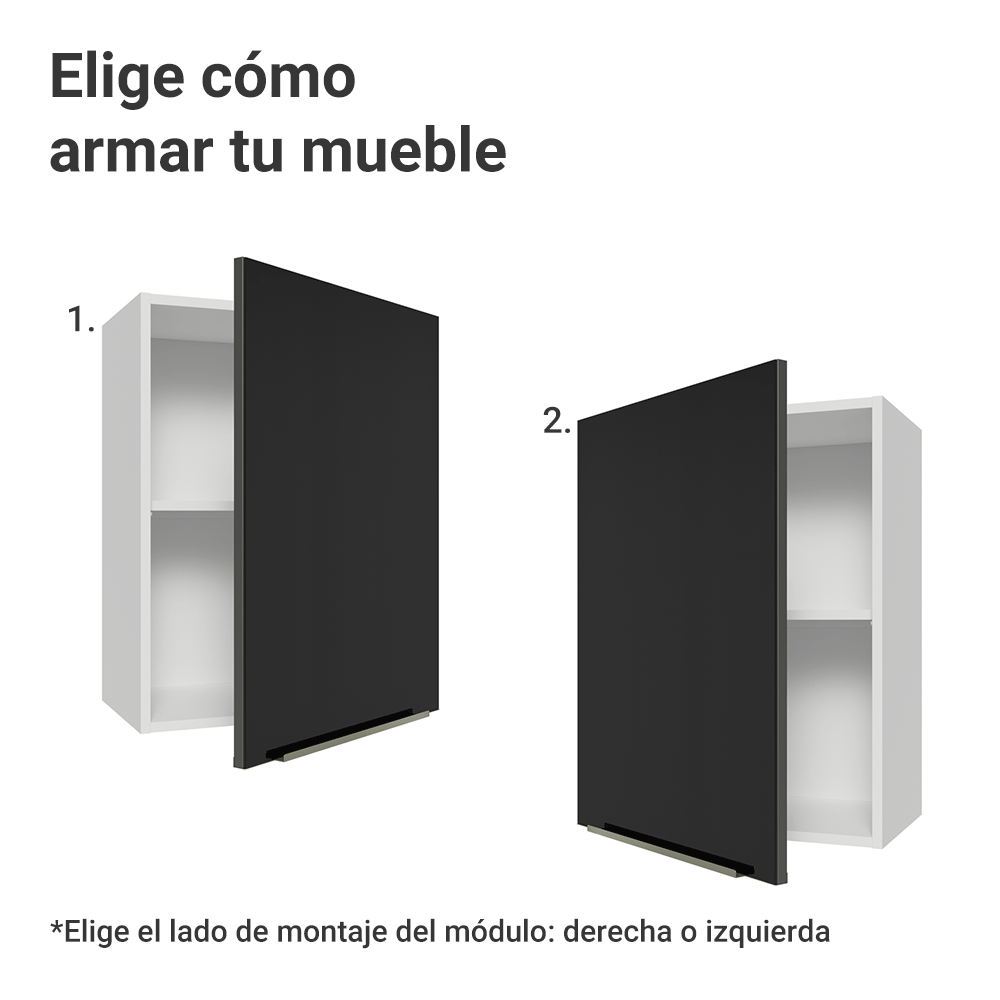 Alacena 50cm 1 Puerta Blanco/Negro Lux Madesa