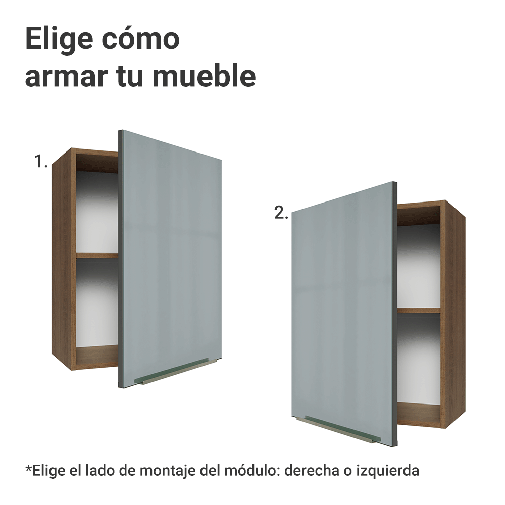 Alacena 50cm 1 Puerta Marrón/Gris Lux Madesa
