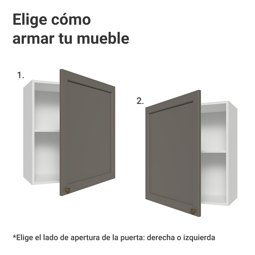 Alacena 60 cm 1 Puerta Blanco/Gris Vik Madesa