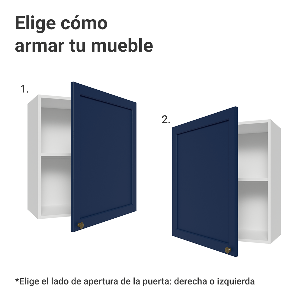 Alacena 60 cm 1 Puerta Blanco/Azul Vik Madesa