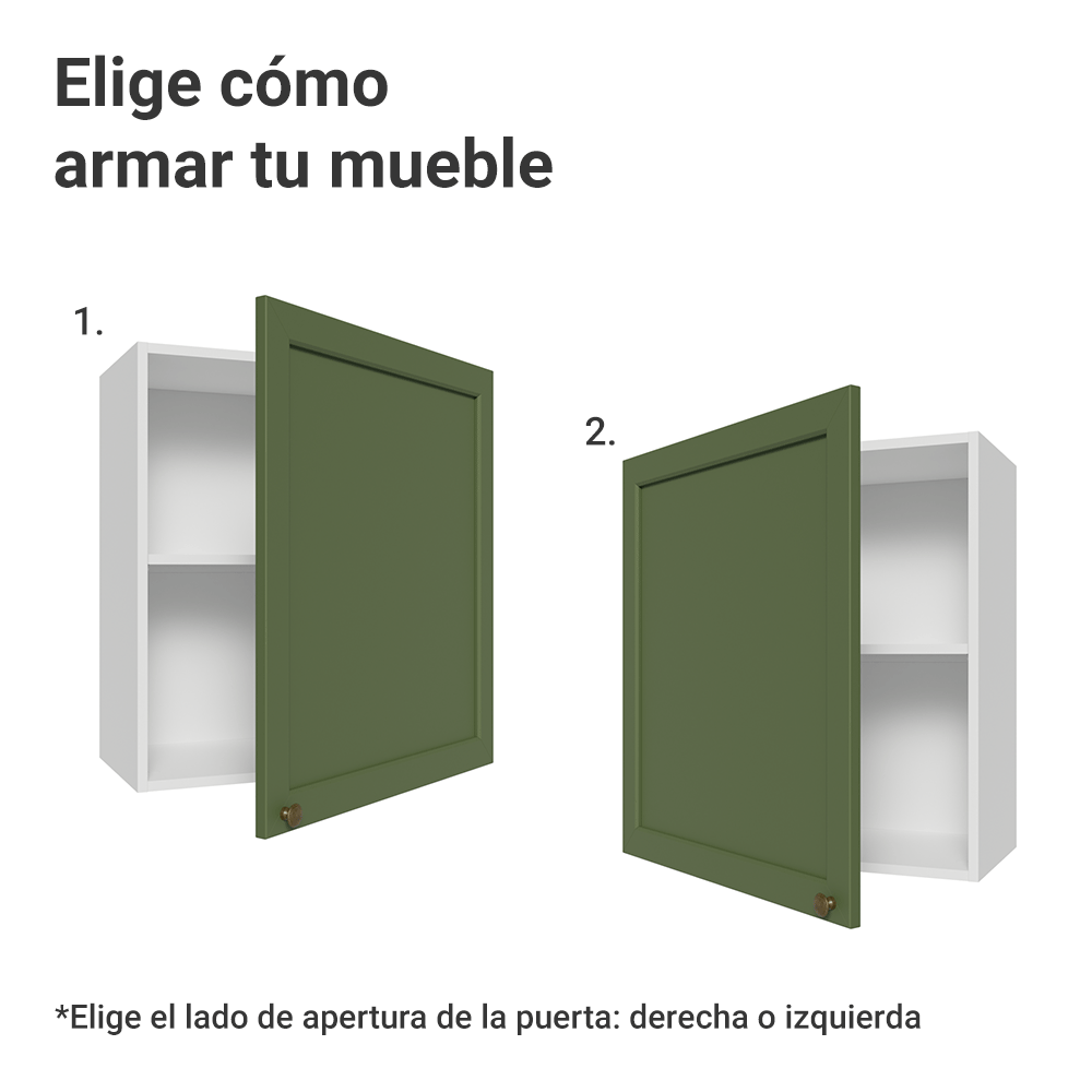 Alacena 60 cm 1 Puerta Blanco/Verde Vik Madesa
