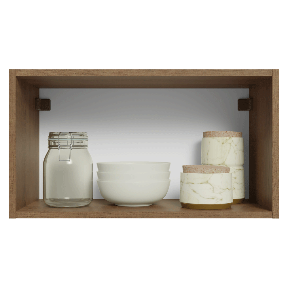 Alacena 60 cm 1 Puerta Puerta Rebatible Marrón/Gris Vik Madesa