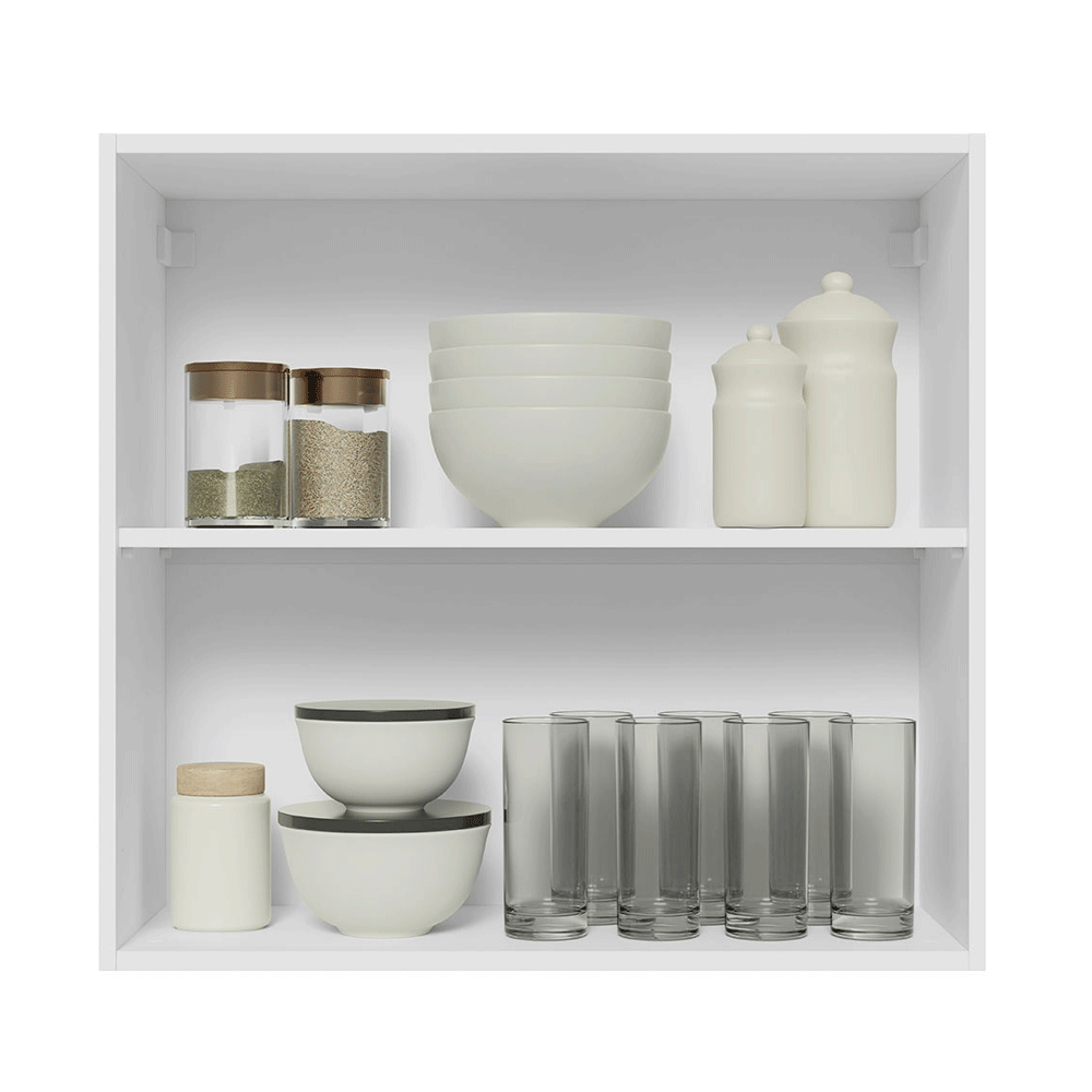 Alacena Cocina 70 cm 2 Puertas Blanco/Blanco Aterciopelado Lux Madesa