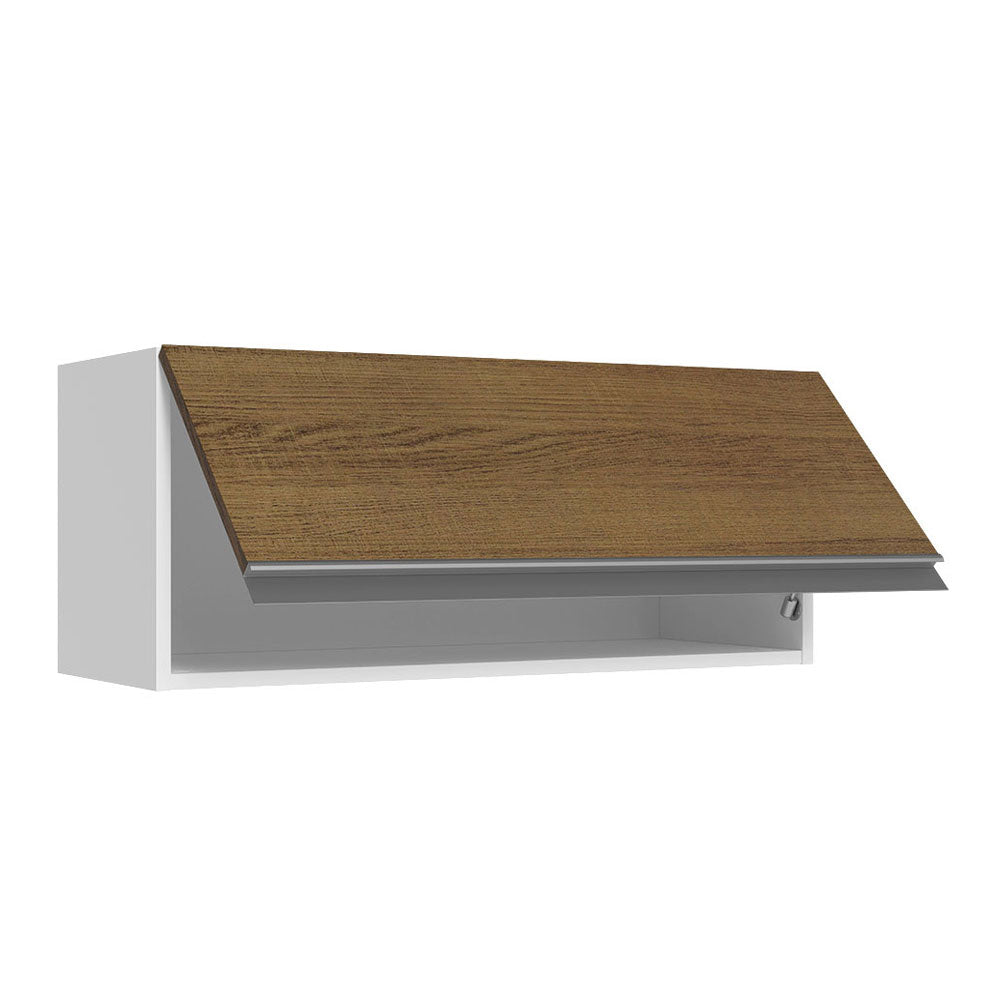 Alacena Cocina 100% MDF 70 cm 1 Puerta Abatible Blanco/Marrón Acordes Madesa