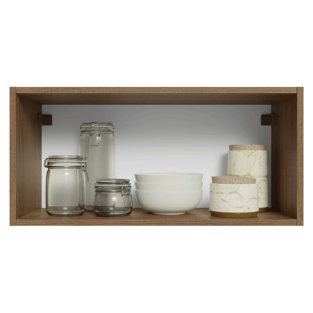 Alacena 70 cm 1 Puerta Puerta Rebatible Marrón/Blanco Vik Madesa