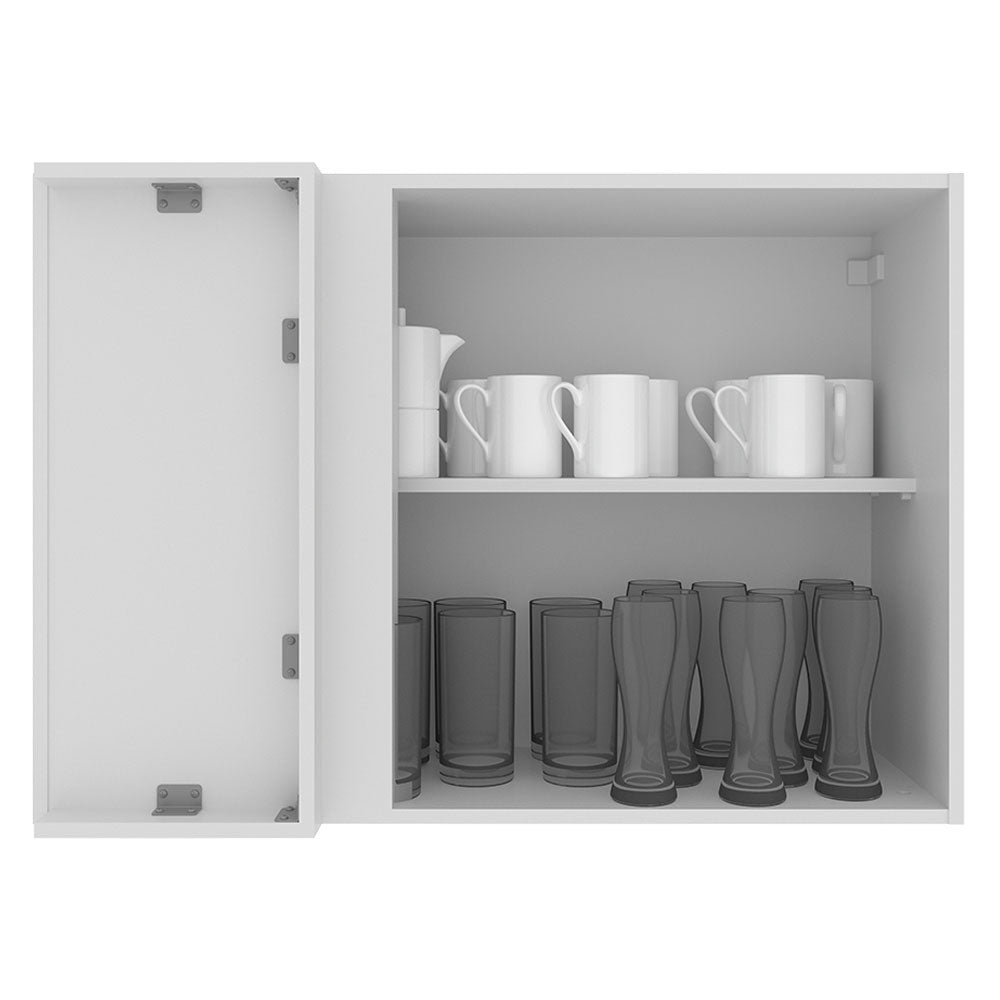 Alacena 94 cm 1 Puerta Stella Blanco/Marrón