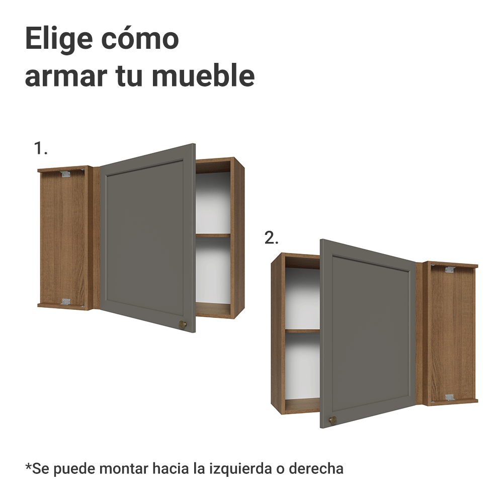 Alacena esquinero 1 Puerta Marrón/Gris Vik Madesa