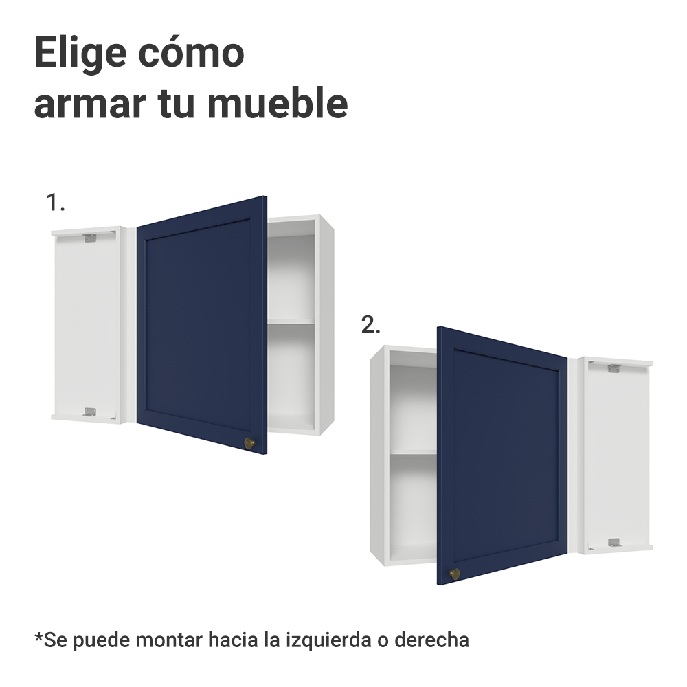 Alacena esquinero 1 Puerta Blanco/Azul Vik Madesa