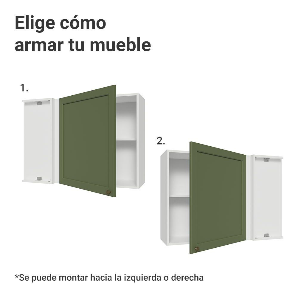 Alacena esquinero 1 Puerta Blanco/Verde Vik Madesa