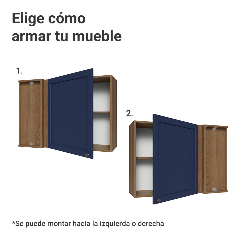 Alacena esquinero 1 Puerta Marrón/Azul Vik Madesa