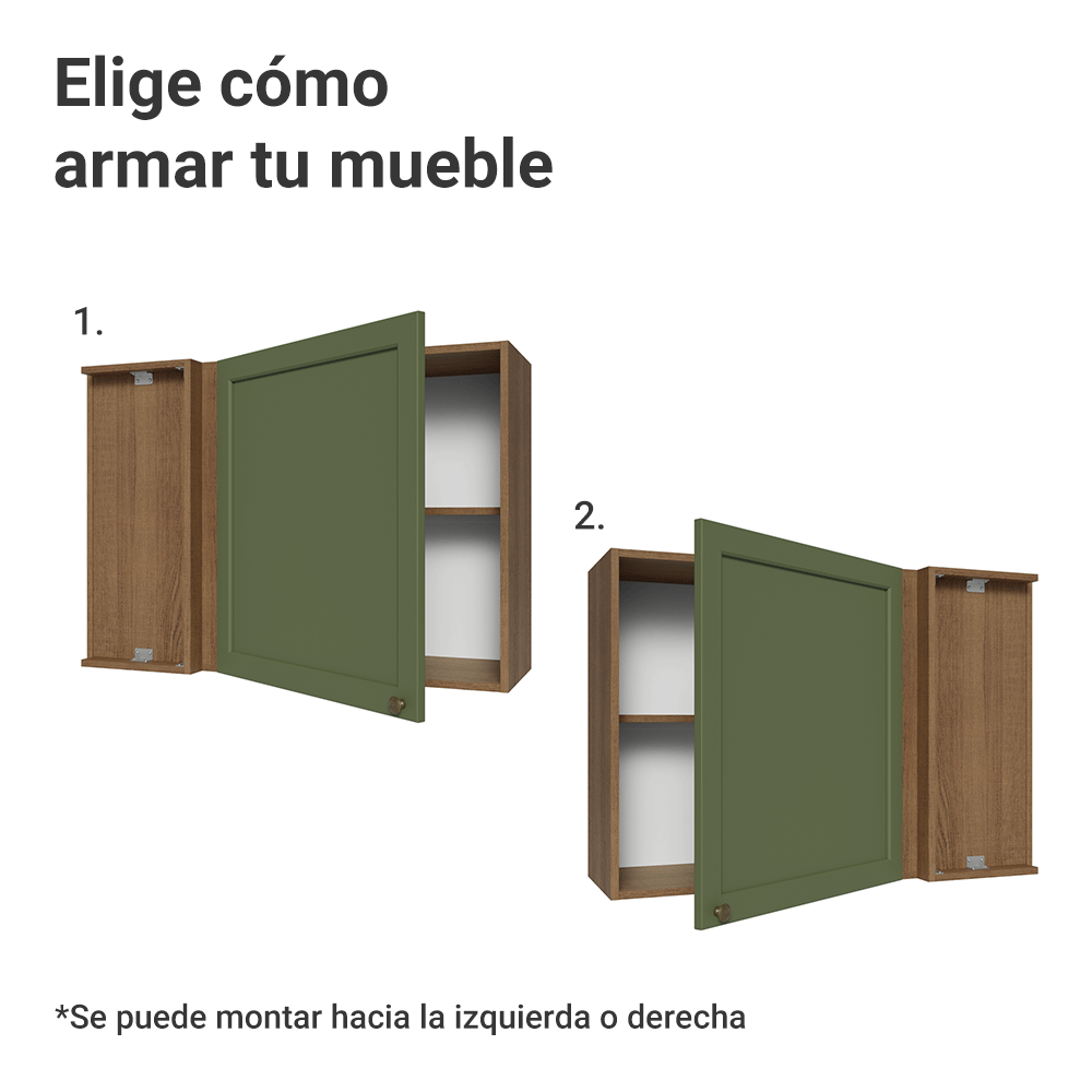 Alacena esquinero 1 Puerta Marrón/Verde Vik Madesa