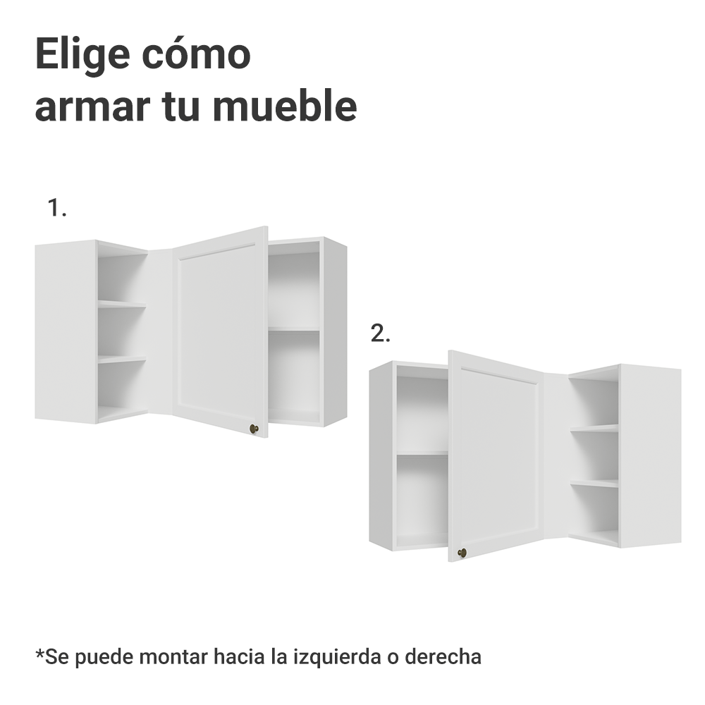 Alacena esquinero Para Linha 60 cm de Profundidade Blanco Vik Madesa