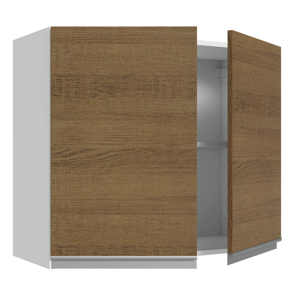 Alacena Cocina 100% MDF 80 cm 2 Puertas Blanco/Marrón Acordes Madesa