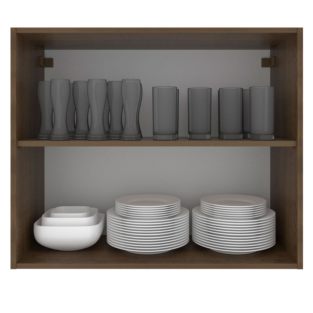 Alacena Cocina 80 cm 2 Puertas Marrón/Blanco Stella Madesa