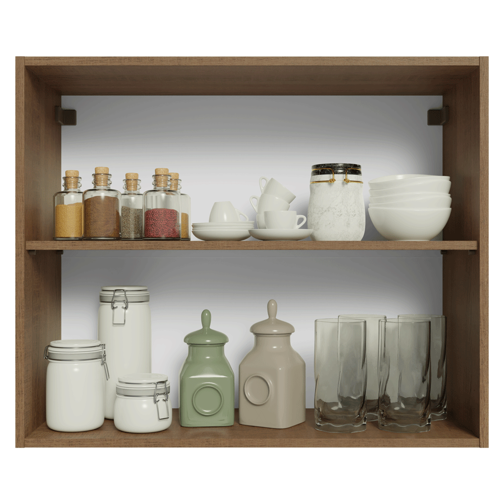 Alacena Cocina 80 cm 2 Puetas Marrón/Crema Vik Madesa