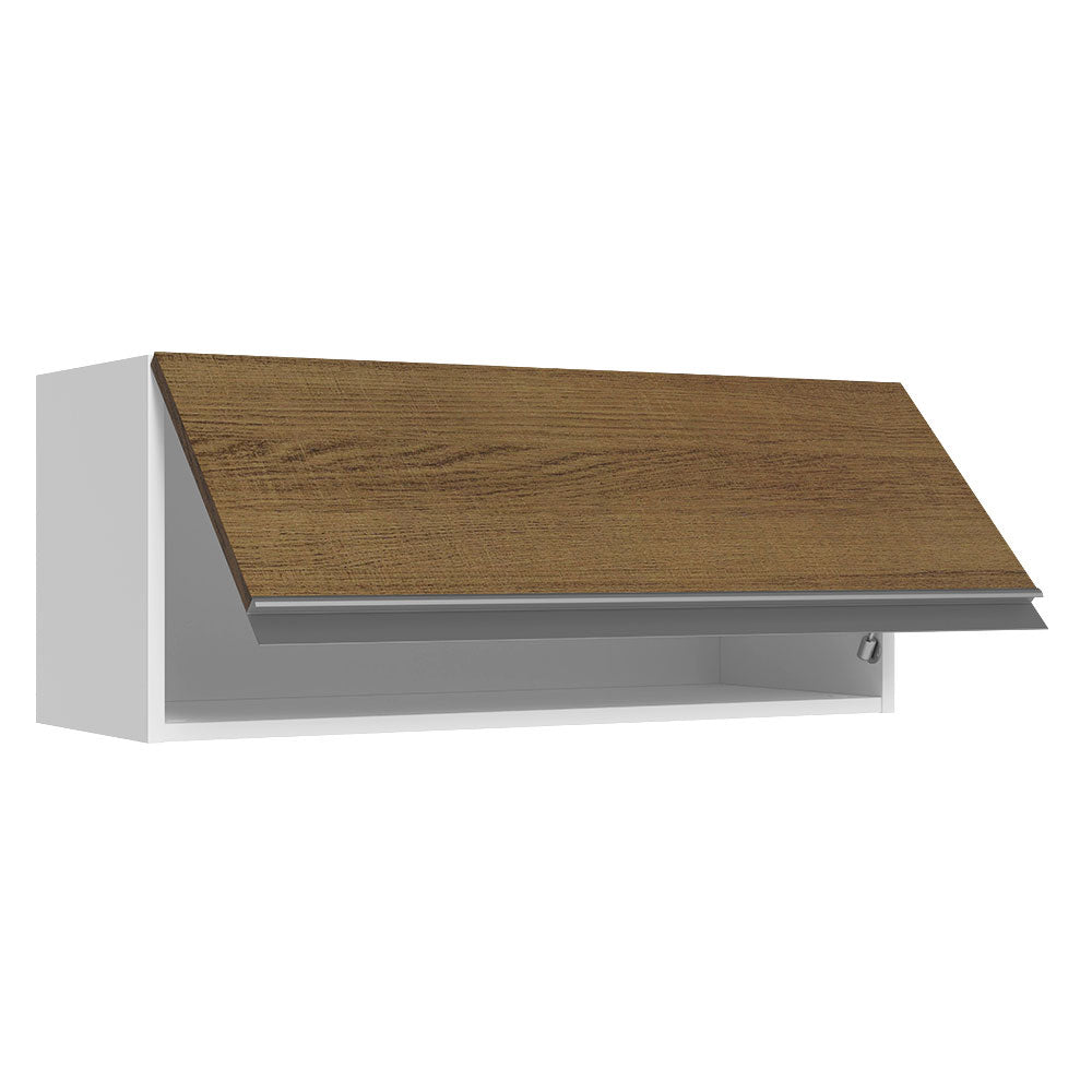 Alacena Cocina 100% MDF 80 cm 1 Puerta Abatible Blanco/Marrón Acordes Madesa