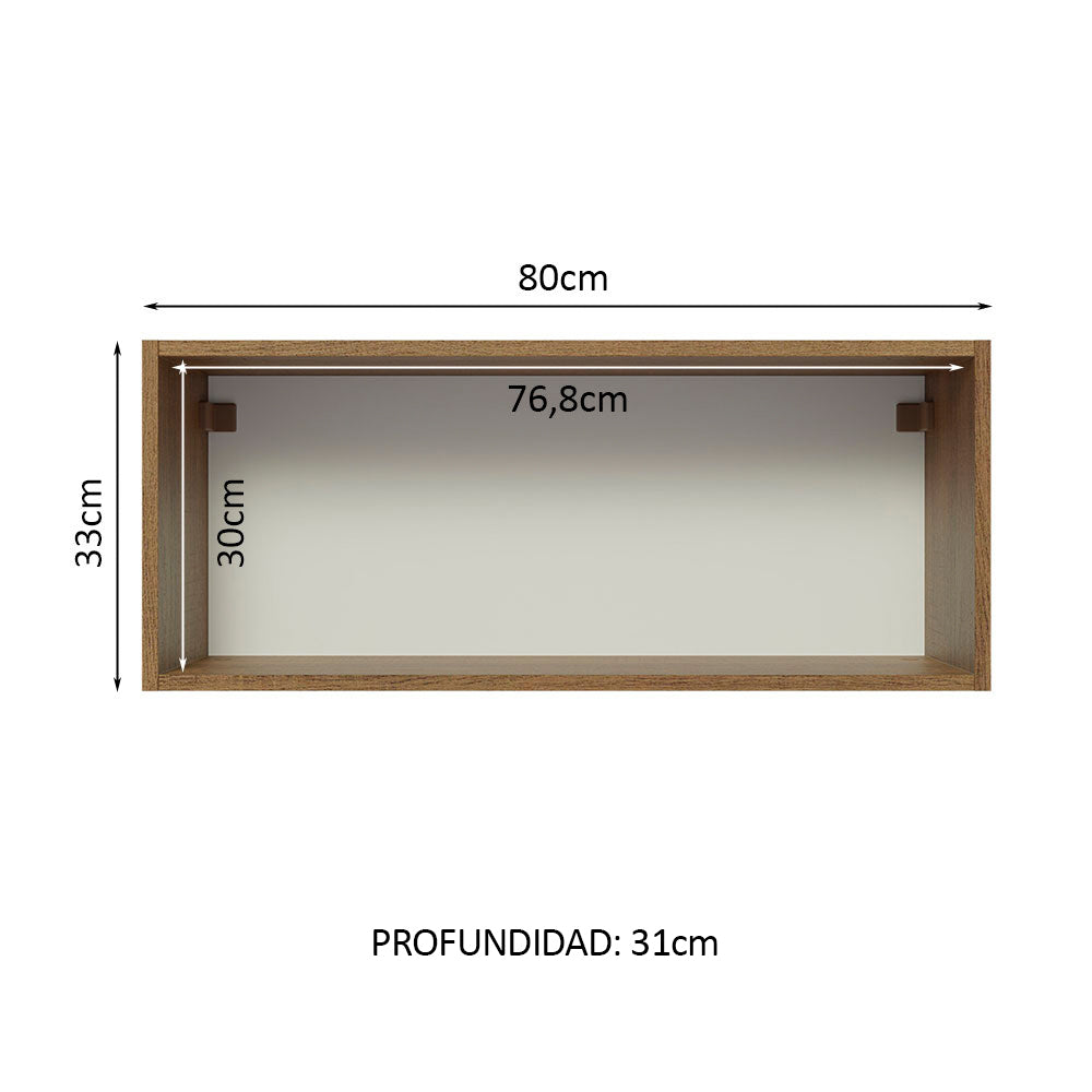 Alacena Gabinete Superior Cocina Madesa Glamy 80cm 1 Puerta Marrón/Negro