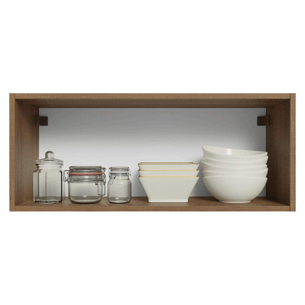 Alacena 80 cm 1 Puerta Puerta Rebatible Marrón/Azul Vik Madesa