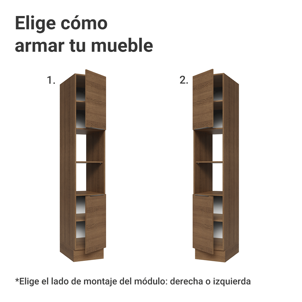 Despensero 40 cm 2 Puertas e 2 Nichos Marrón Stella Madesa