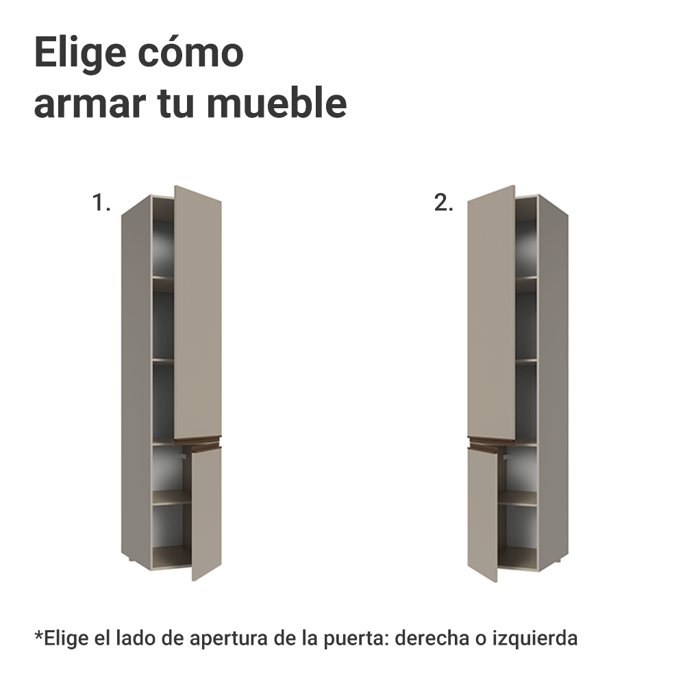 Despensero 40 cm Sin cajones 2 Puertas Nice Crema