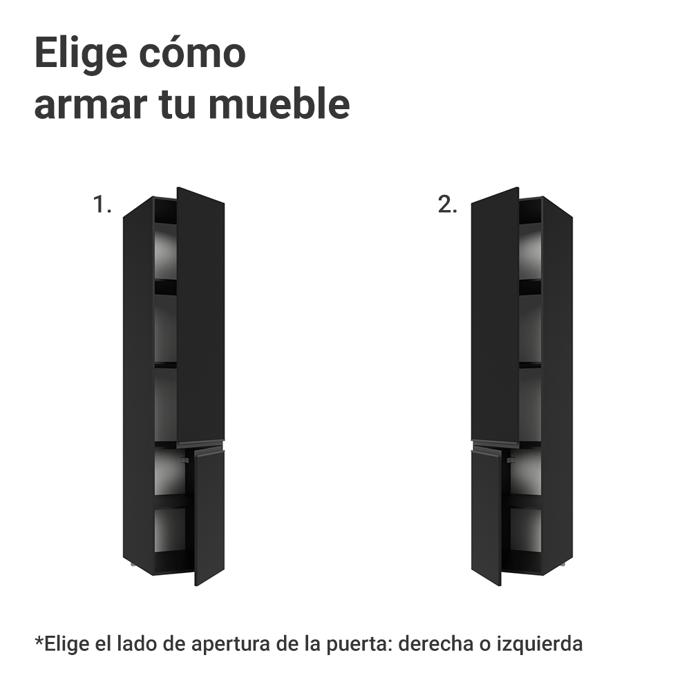 Despensero 40 cm 2 Puertas Flotante Negro Nice Madesa