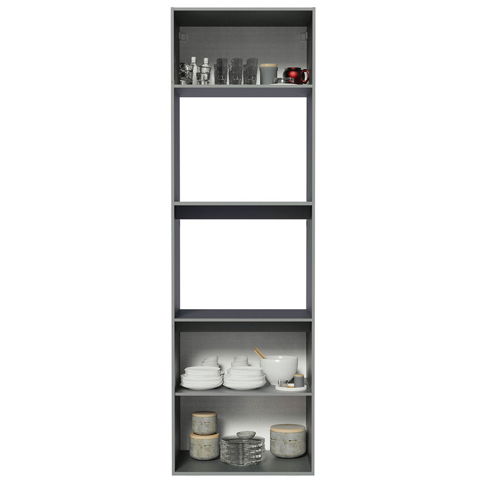Torre de Cocina para Horno 60 cm 2 Puertas 2 Nichos Sin Patas Nice Gris