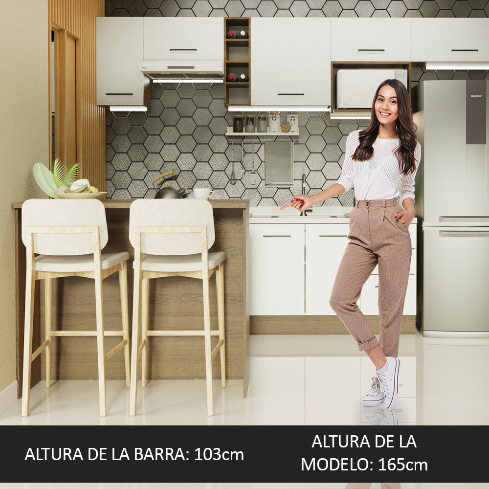 Isla de Cocina con Barra desayunador Madesa 120cm Marrón