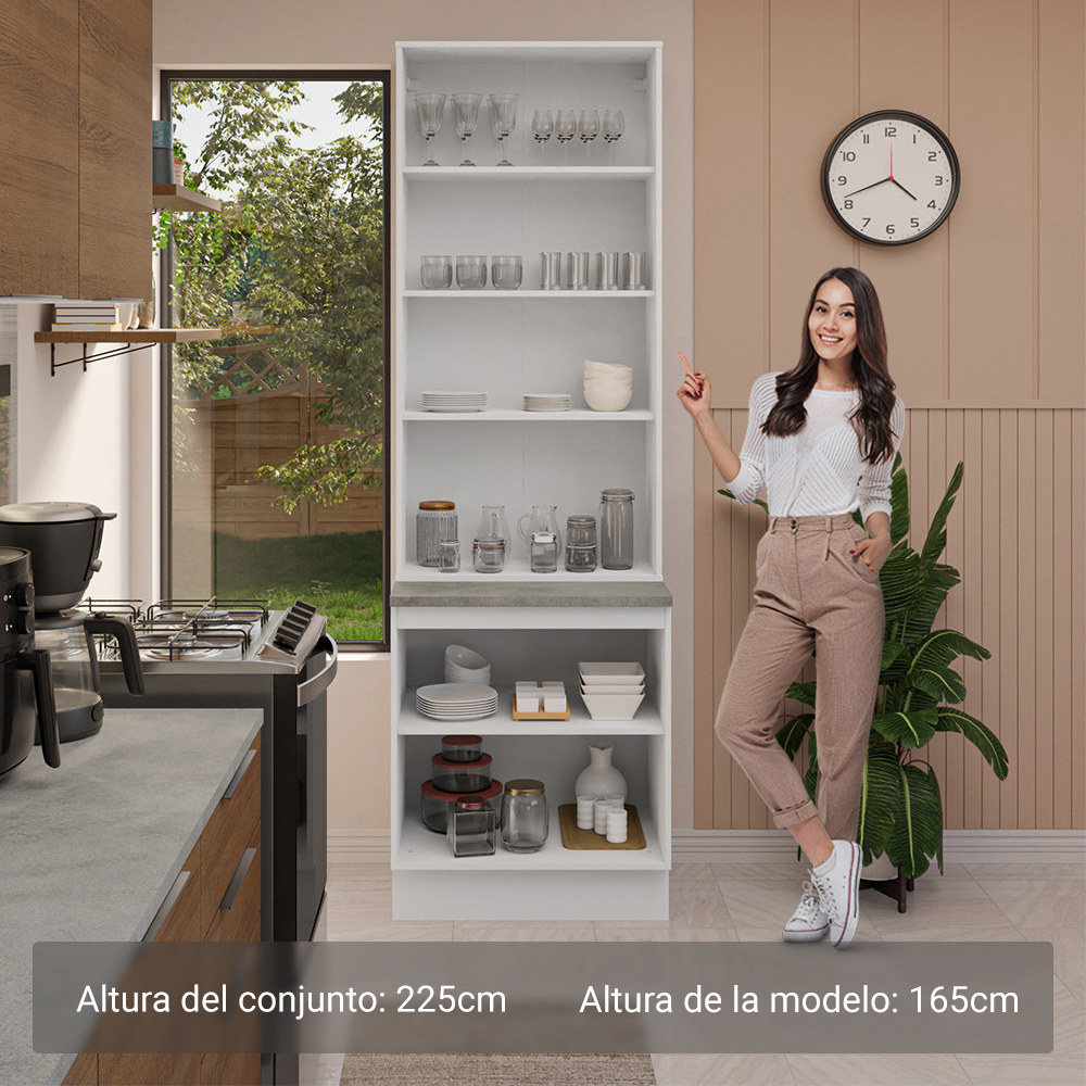 Kit Bajo Mesada con Cristalero Madesa Stella 70cm BM 01