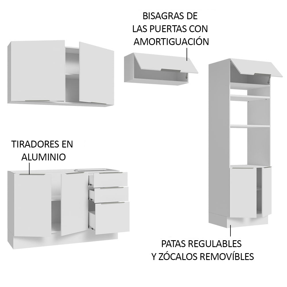 Combo Completo de Cocina 270 cm Blanco Stella Madesa 05