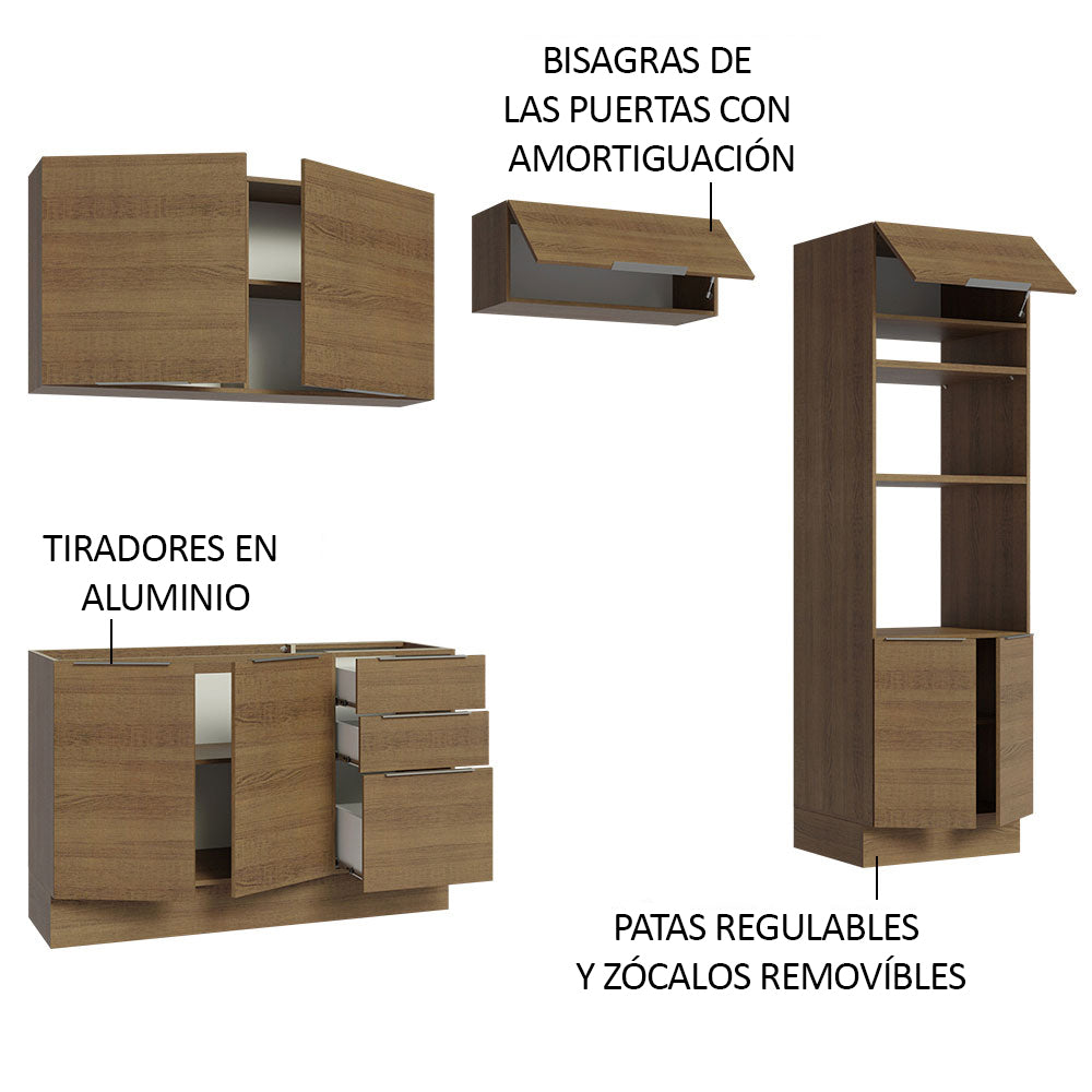 Combo Completo de Cocina 270 cm Marrón Stella Madesa 05