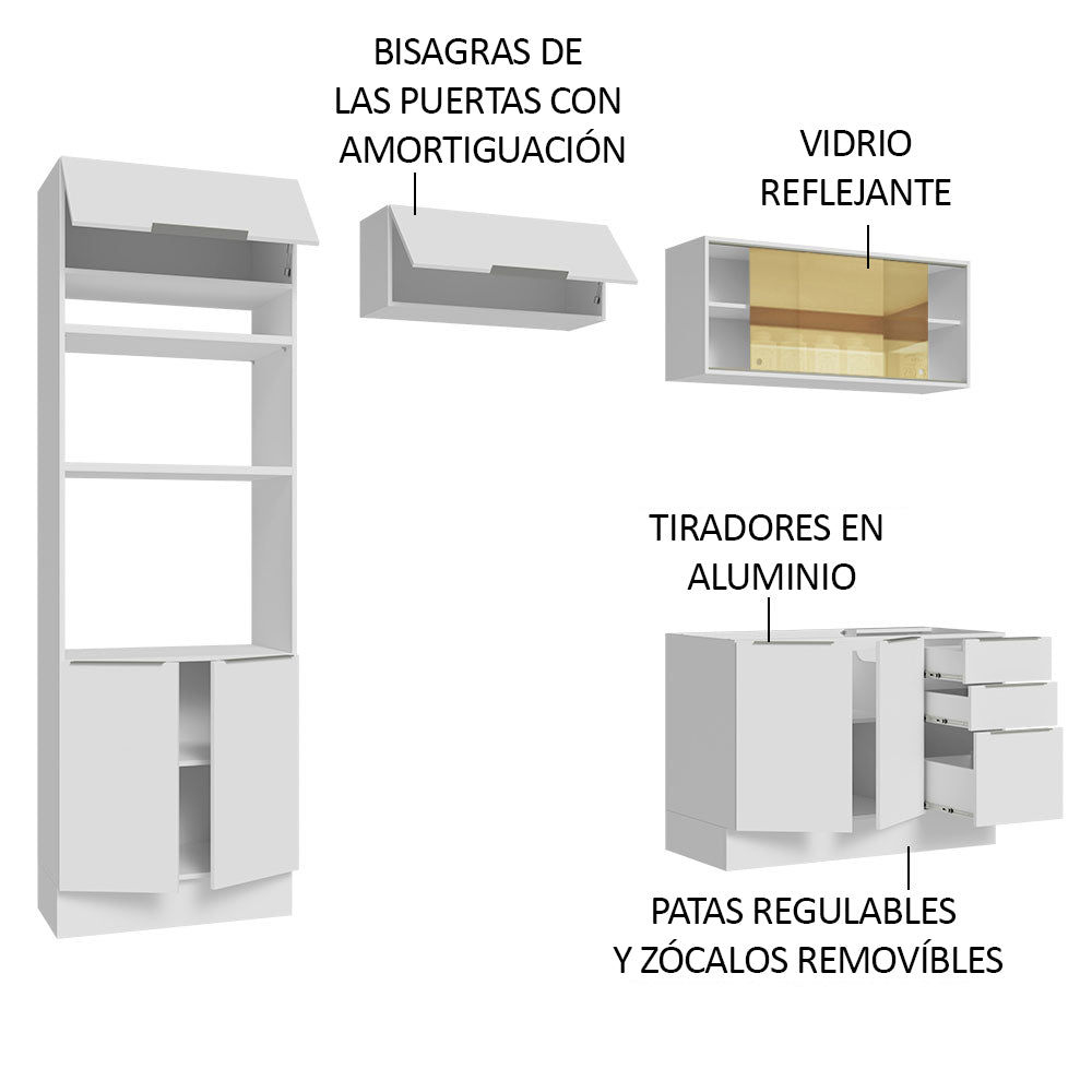 Combo Completo de Cocina 270 cm Blanco Stella Madesa 06