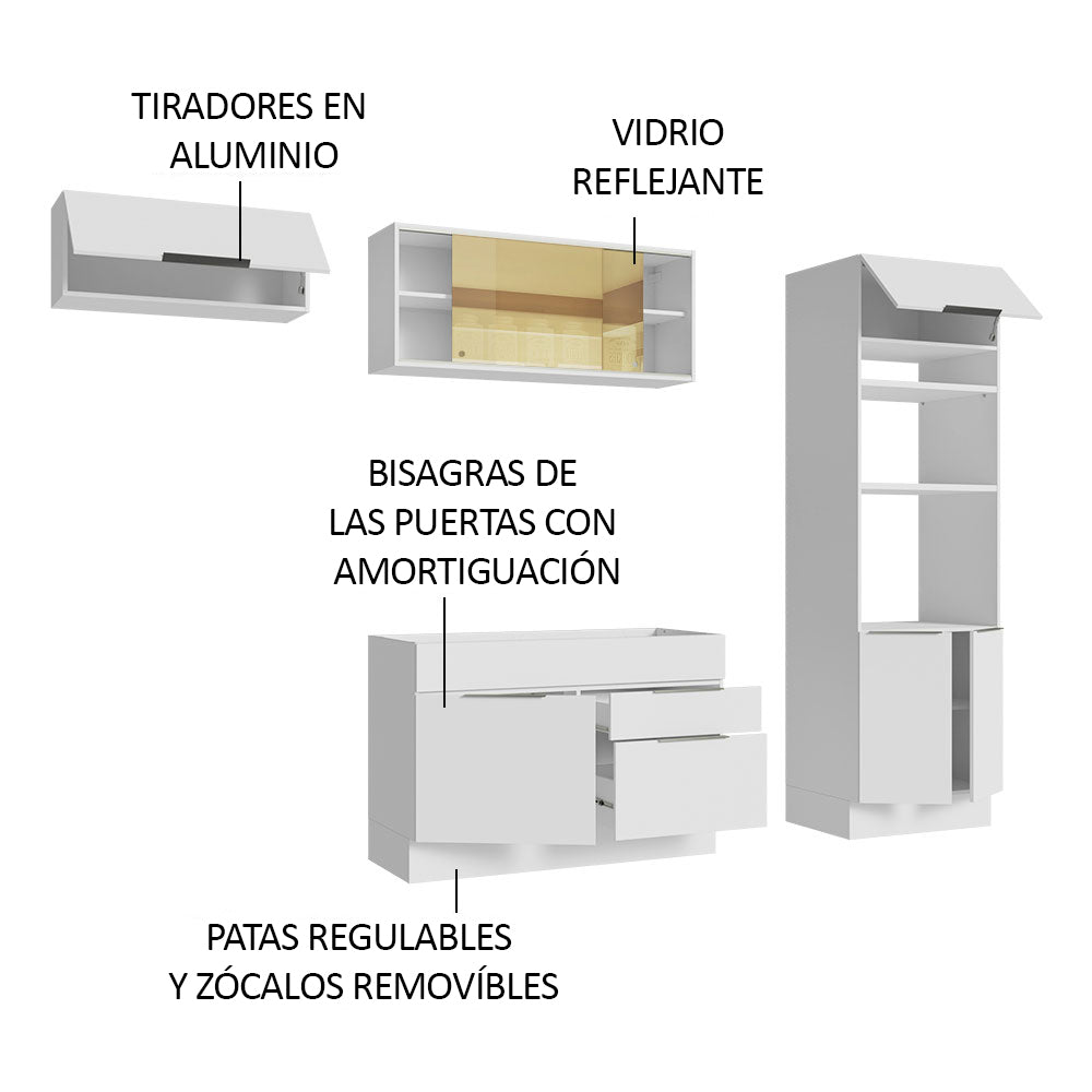Combo Completo de Cocina 270 cm Blanco Stella Madesa 08
