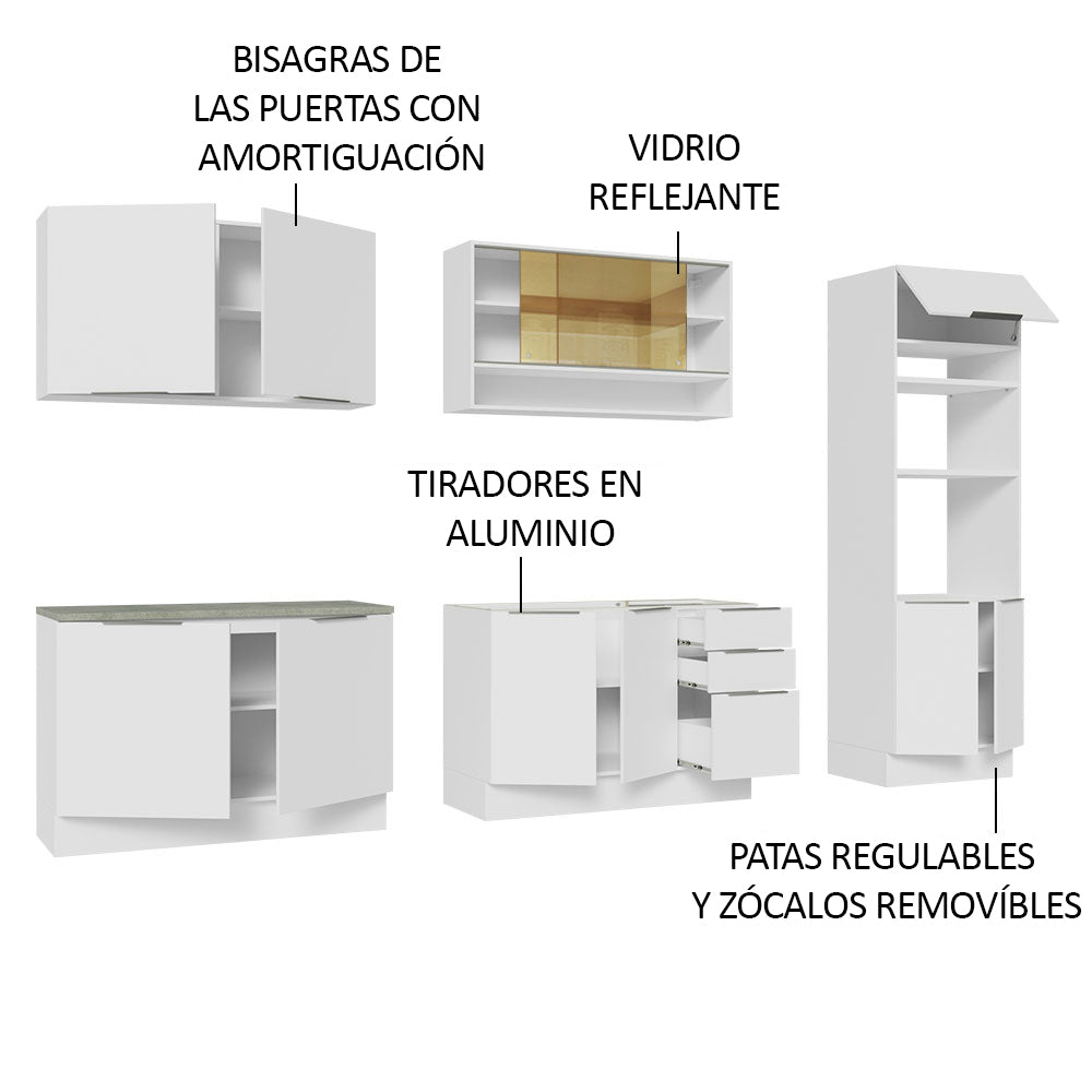 Combo Completo de Cocina 310 cm Blanco Stella Madesa 02