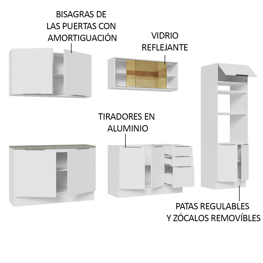 Combo Completo de Cocina 310 cm Blanco Stella Madesa 03