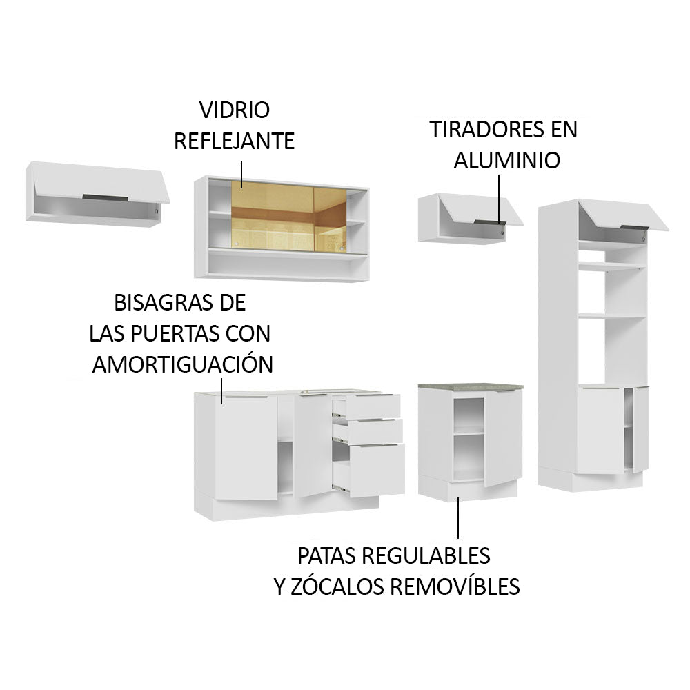 Combo Completo de Cocina 330 cm Blanco Stella Madesa 06
