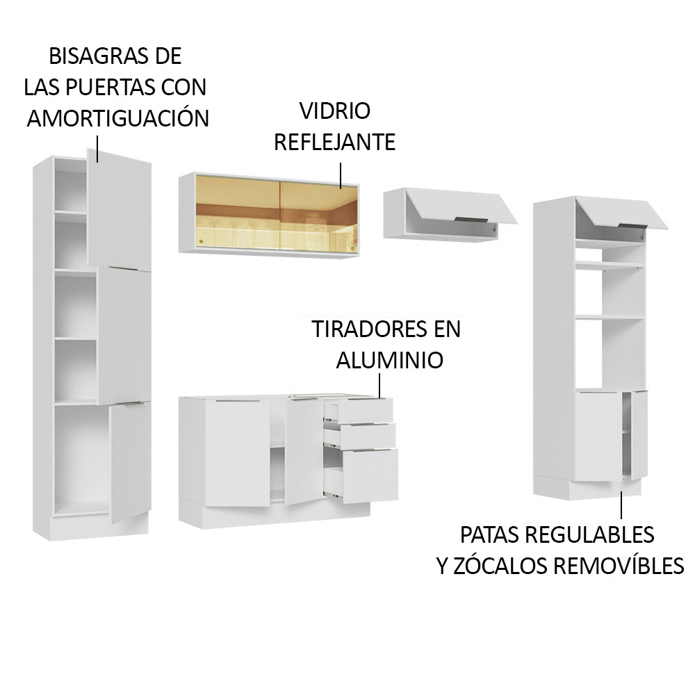 Combo Completo de Cocina 330 cm Blanco Stella Madesa 07