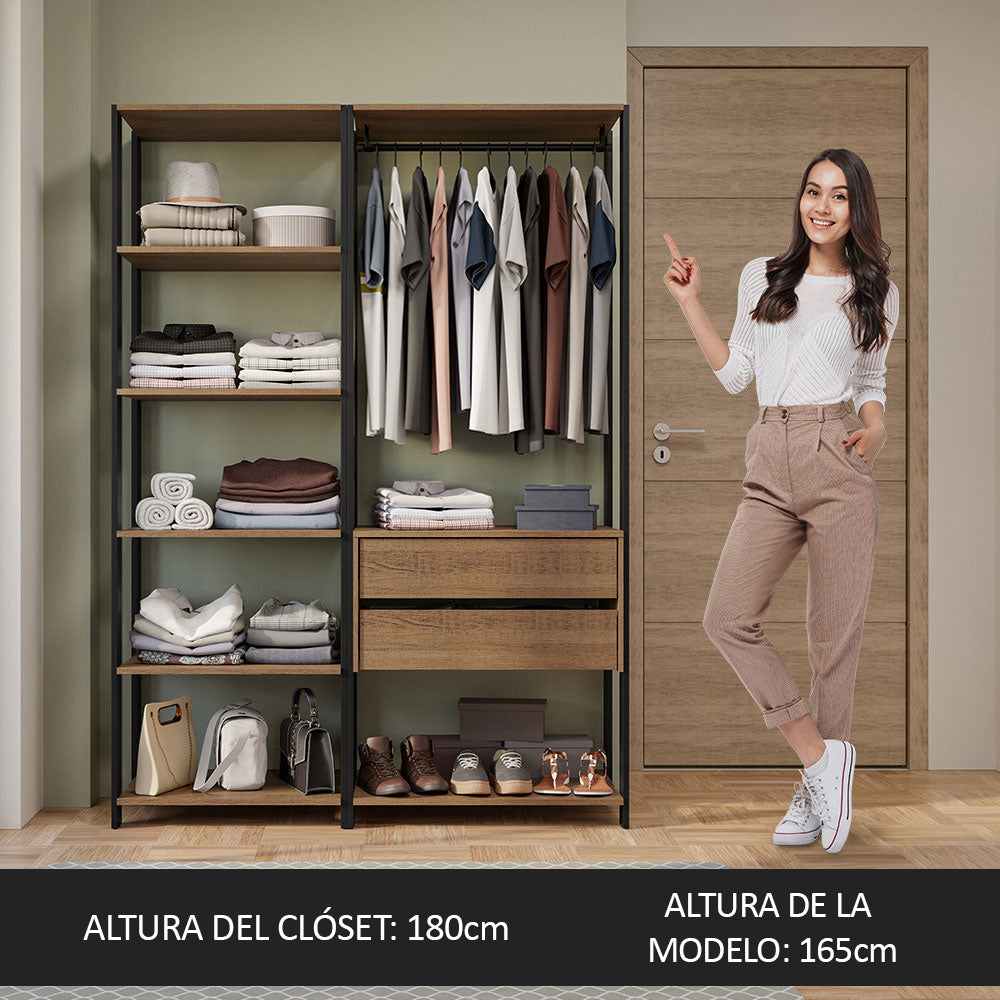 Ropero Placard Guardarropas Madesa Valencia 129cm MP