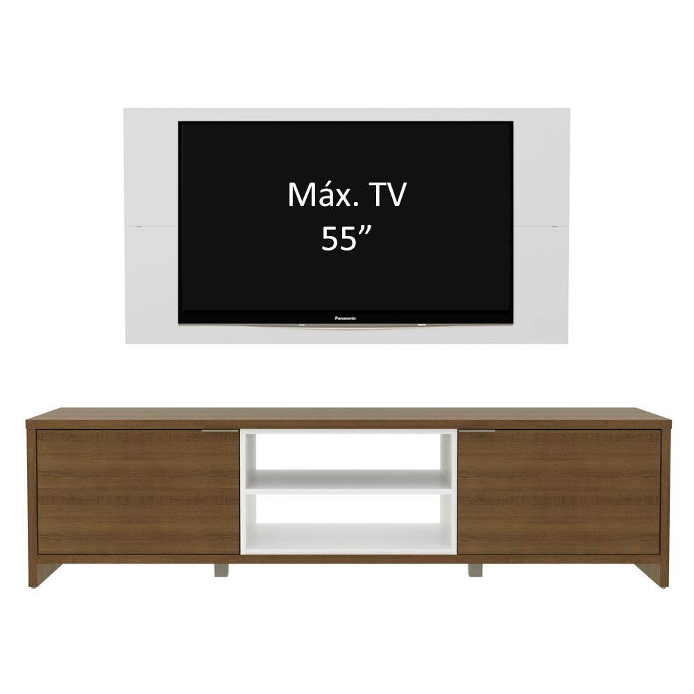 Rack para TV Madesa Metz con Panel de TV hasta 55 Pulgadas Marrón/Blanco