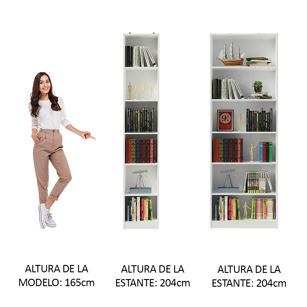Kit Biblioteca Madesa Estante Librero 6908 + Estante Librero 6906 Blanco