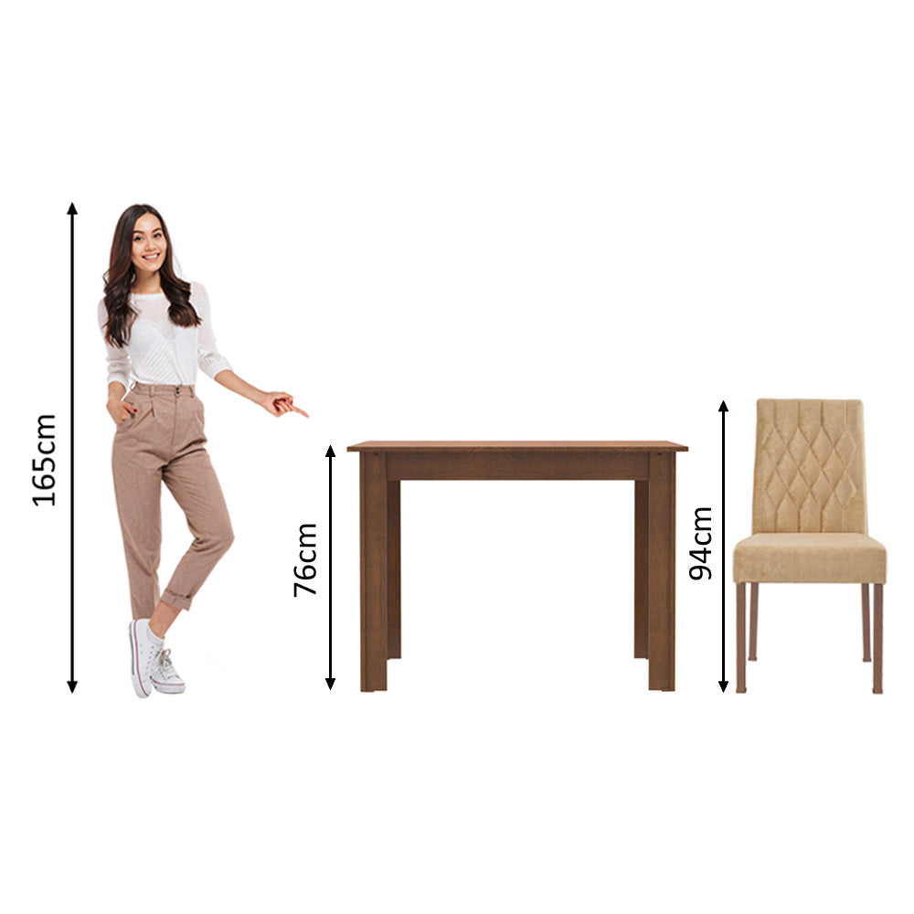 Juego de Comedor Madesa Vivi Mesa Tapa de Madera con 2 Sillas Marrón/Imperial