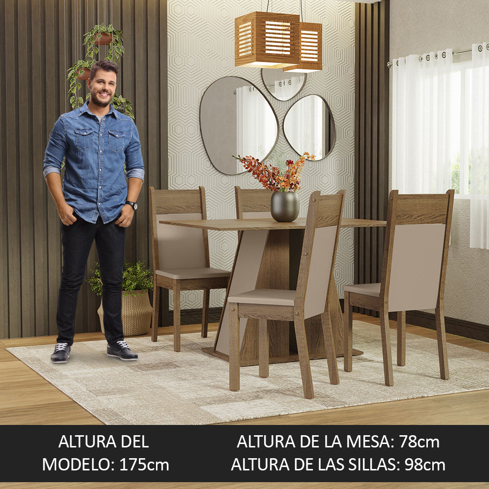 Juego de Comedor con Mesa y 4 Sillas Madesa Angel RCB