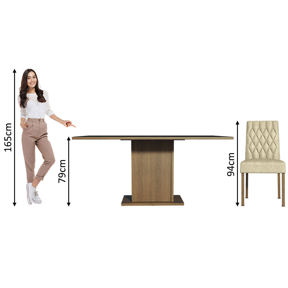 Juego de Comedor con Mesa y 6 Sillas Madesa Hanna MNI