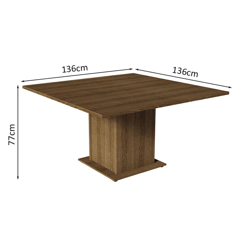 Juego de Comedor Mesada de Madera 8 Sillas Doris Marrón/Silver