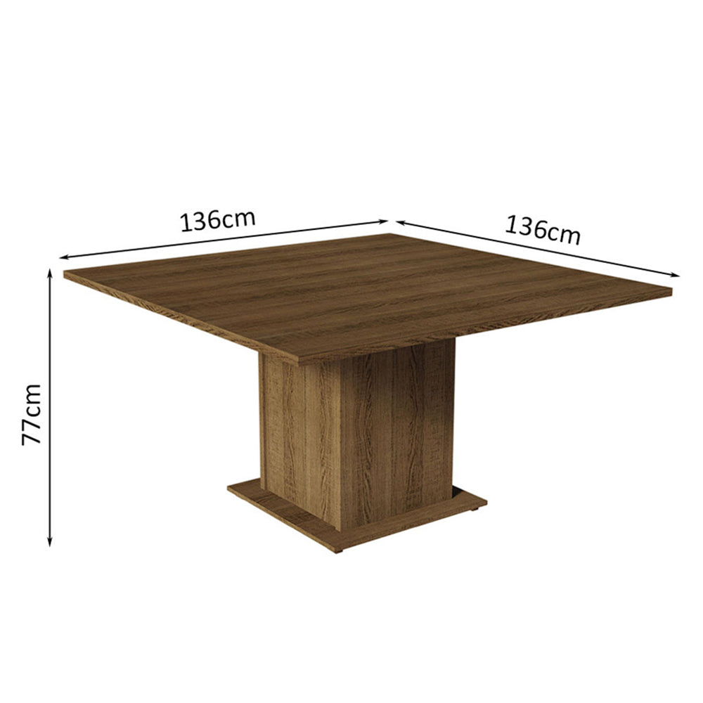 Juego de Comedor Mesada de Madera 8 Sillas Doris Marrón/Imperial