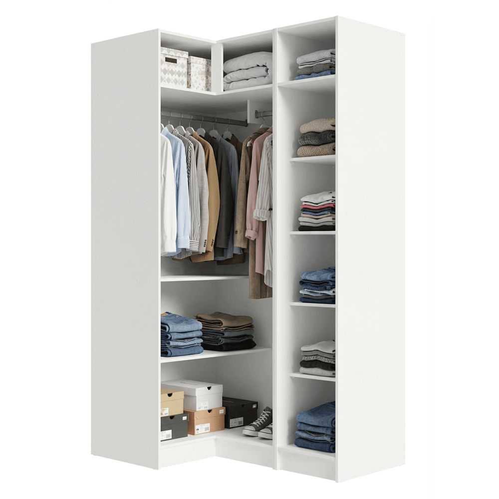 Dormitorio Completo Matrimonial Esquinero 3 Puertas Blanco Neo Madesa