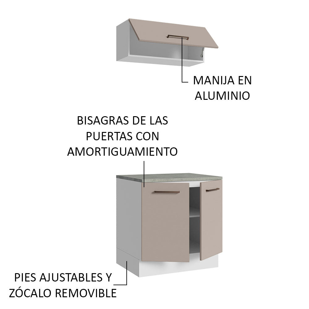 Mueble Integral Multiuso Garaje 80cm Blanco/Crema